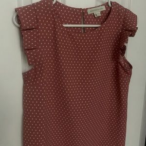 Monteau flutter sleeve polka dot Blouse